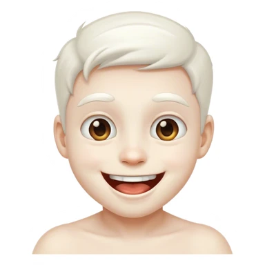very happy boy whit white skin sticker