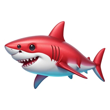 red glitter shark happy sticker