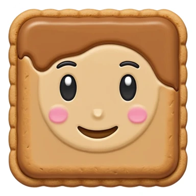 rectangular biscoff cookie no smiley face sticker
