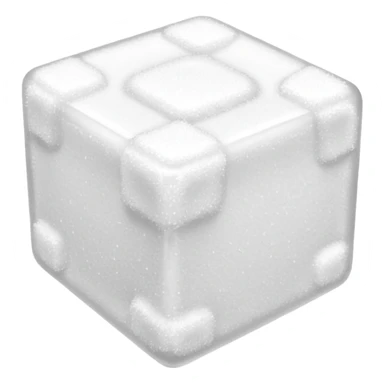 plain white cube of sugar sticker