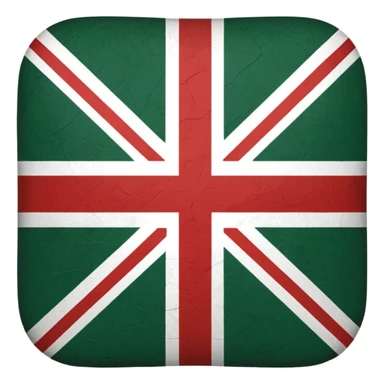 British flag but deep green instead of blue colour  sticker