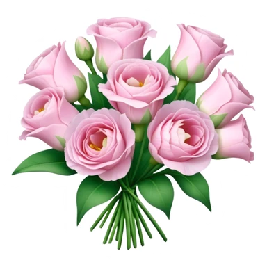 Beautiful light pink flower Eustoma bouquet  sticker