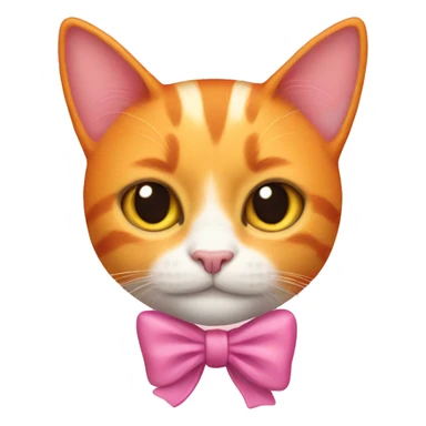 orange cat with pinkbow sticker