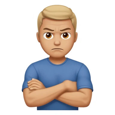  arms crossed holding neck angry guy sticker