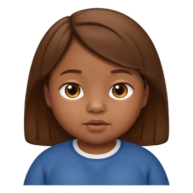 small fat child brown hair sticker