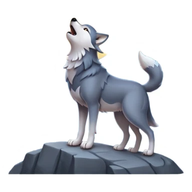 Wolf howling at the moon sticker