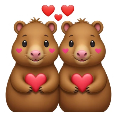 Capibaras amorosos con corazones sticker