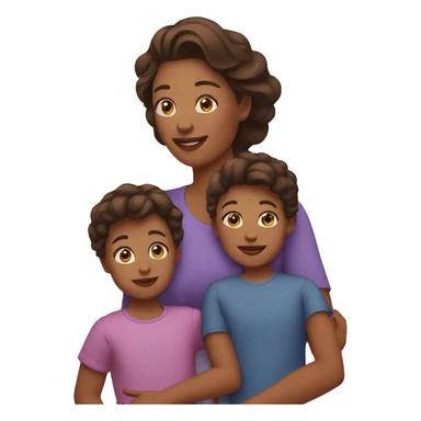 mother with children  sticker