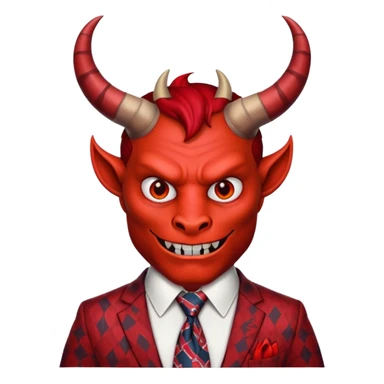 devil with big tie sticker
