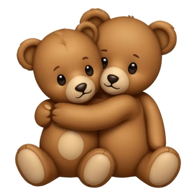 Teddy hugging another teddy sticker
