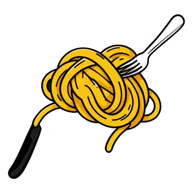 twirled spaghetti on a fork sticker