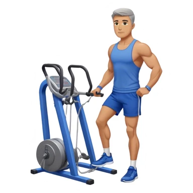 standing fit man with blue shorts cable-machine-exercise sticker