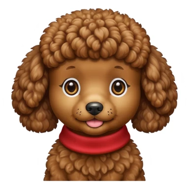 Brown small poodle sticker