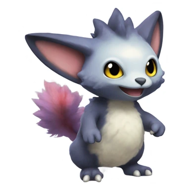 Colorful cute adorable cool furry anthropomorphic painted Fakémon-Pokémon-Trico-Vernid-creature sticker