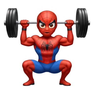 emoji de spiderman haciendo pesas sticker