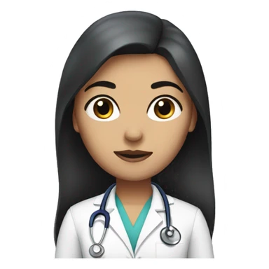 doctor woman with long  dark brow hair sticker