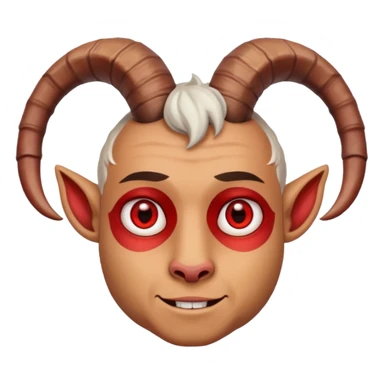 man with goat horn sticker