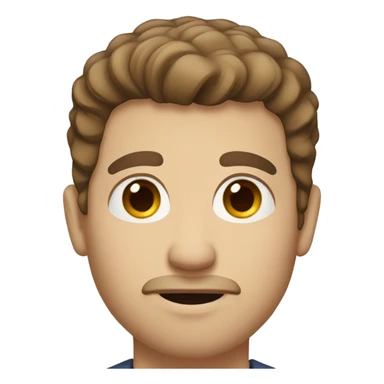 White guy with brown hair and brown eyes with a small beard  sticker