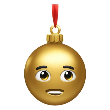A metallic Christmas gold ornament sticker