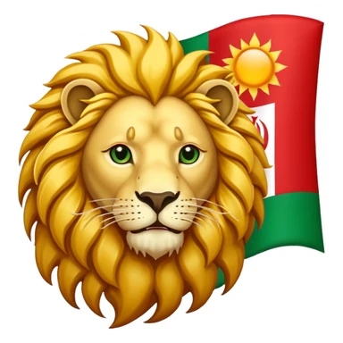 Iran flag with lion and sun sticker