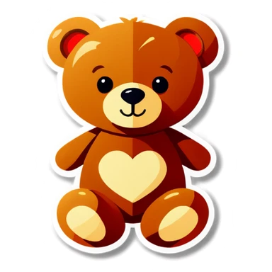 Teddy bear with hearts sticker