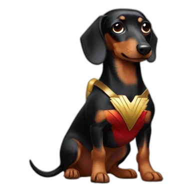 Dachshund Wonder Woman sticker