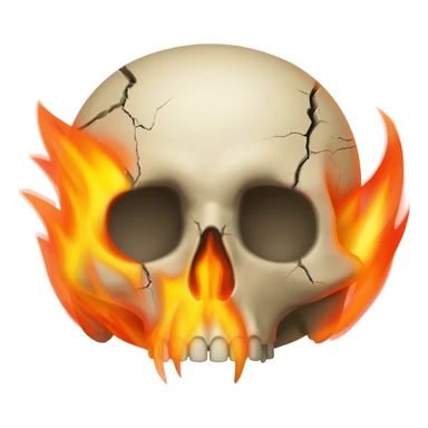 Caveira com fogo sticker