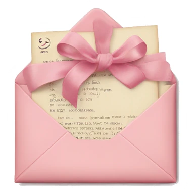 vintage love letters in envelope tied with a baby pink ribbon  sticker
