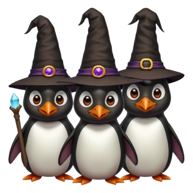 tall Demons Penguins with Witch Hat sticker