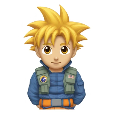 Goku wearing a airforce clothes sticker