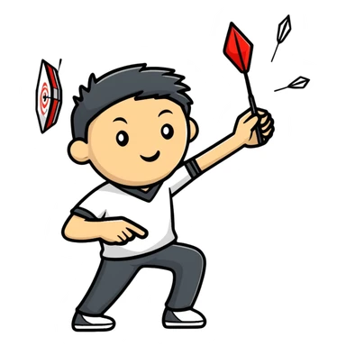 dart player throwing a dart sticker