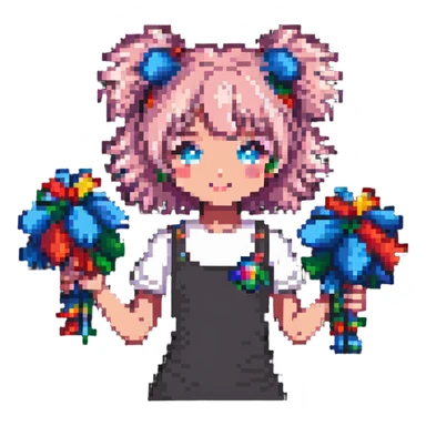 cheerleader girl holding pom-poms sticker
