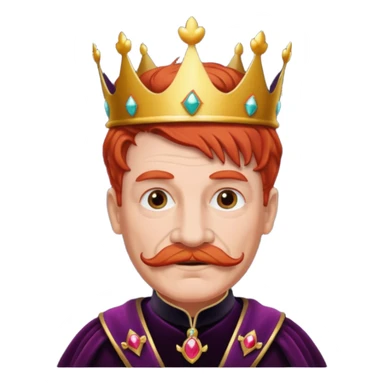elderly red-haired princes with crown mustace. dark outfit sticker
