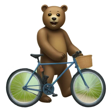 Bear with bycicle sticker