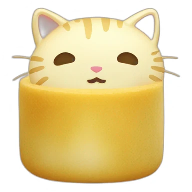 gold rice cake mochi cat sticker