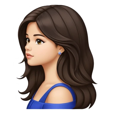 Selena Gomez long hair side profile sticker