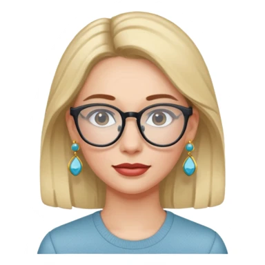 Signora con occhiali e orecchini celesti sticker