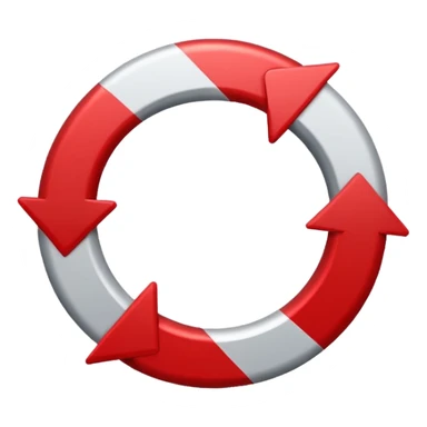 Prompt 15: "Is your backup plan."
Graphic: 🔄 Refresh/loop arrows icon (white with red highlights).
Animation: Arrows rotate smoothly.
Background: Transparent. sticker