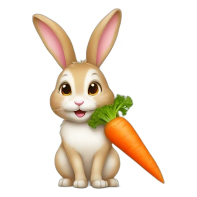 Lapin avec une carotte sticker