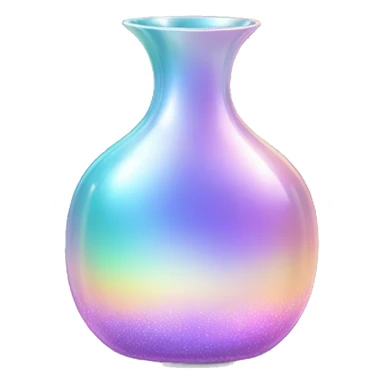Sparkly glossy Pastel iridescent glass vase sticker