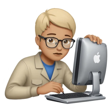 computer technician fixing damage computer sticker