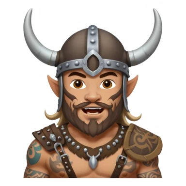 excited Māori Viking with some tatoos sticker