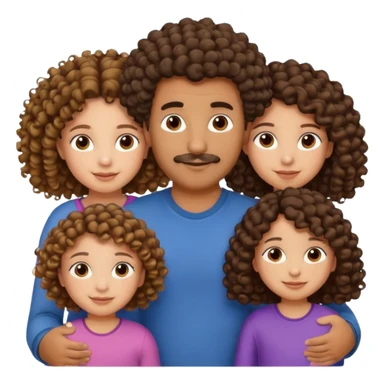 Brown dad with his two daughtersbone who is 5 and has curly hair and one who isn3 who has curly hair mixed race sticker
