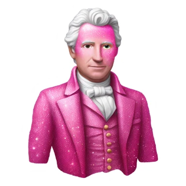Pink ombre James Monroe statue with glitter sticker