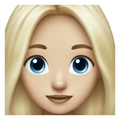 Female light blue eyes blonde an blue hair ombre sticker