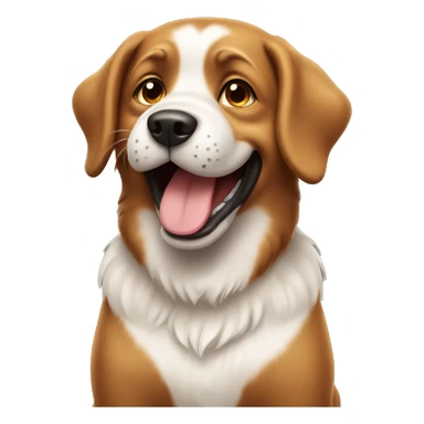 happy dog write text sticker