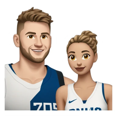 Luka Doncic avec une femme sticker