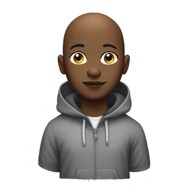 Black bald kid with a hood on sticker