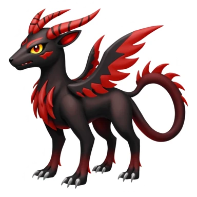 Darkrai-Giratina-Houndoom-Meloetta-Fakémon-creature-hybrid-fusion, full body sticker