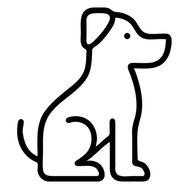 outlined dog icon sticker